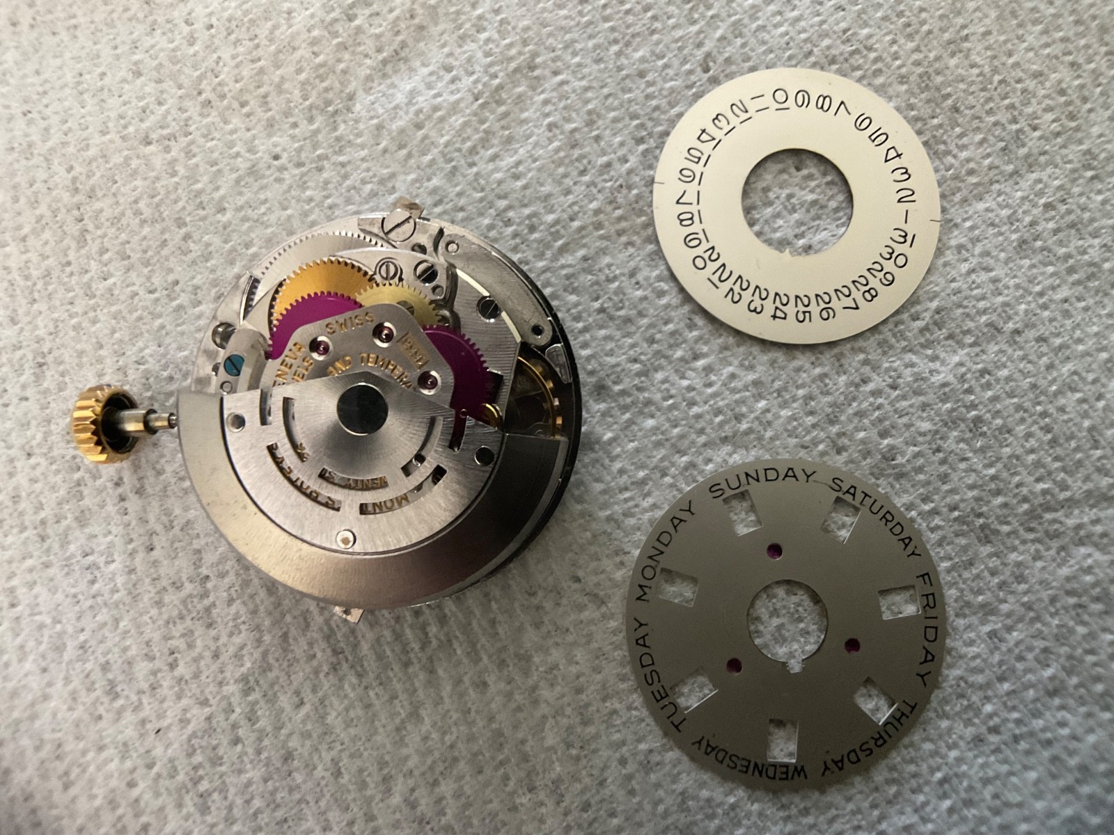 Rolex president 1556 Movement For 1803 1807 Day-Date with dials and stem 70s