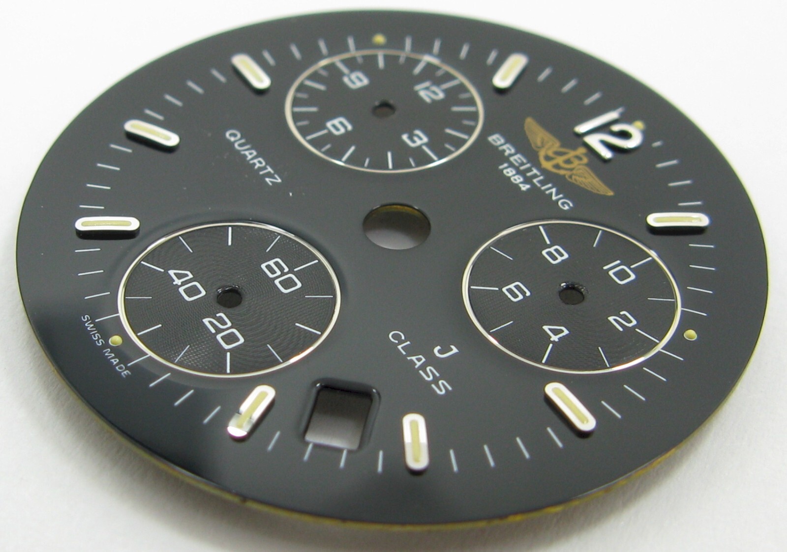Dial Breitling 1884 J class Quartz shiny black diameter 29.5 mm / calendar
