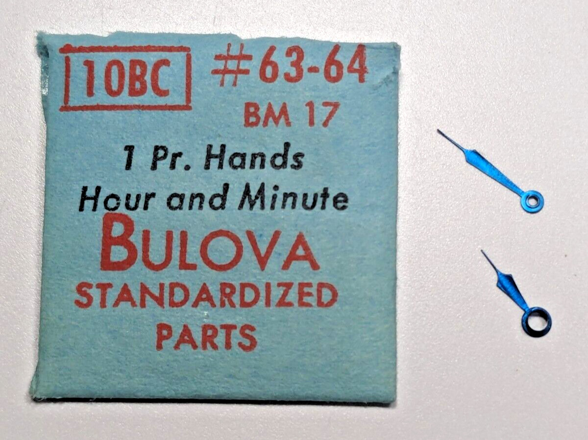 NOS Genuine Bulova 10BC BM 17 Set of Hands Watch #63/64 – Blue – Modern