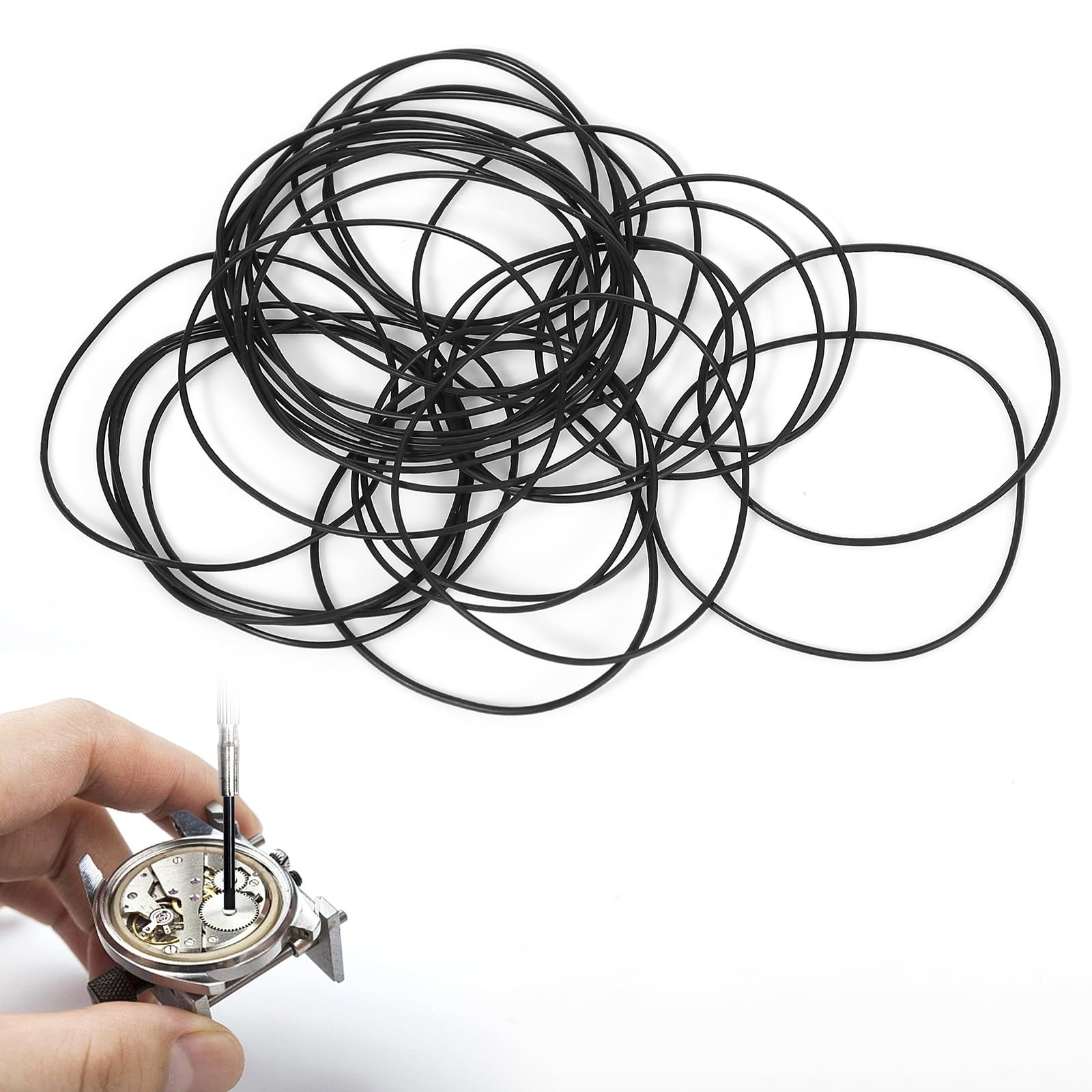 Watch O-Ring Gasket Kit 210 Pieces Rubber Seals 16-30mm WJIAAA