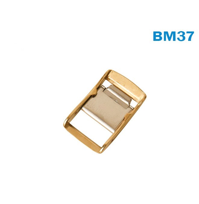 Original Buckle -Metal Band-Swiss Made-Gold Color -Size:16mm- Acier Inox#BM37.