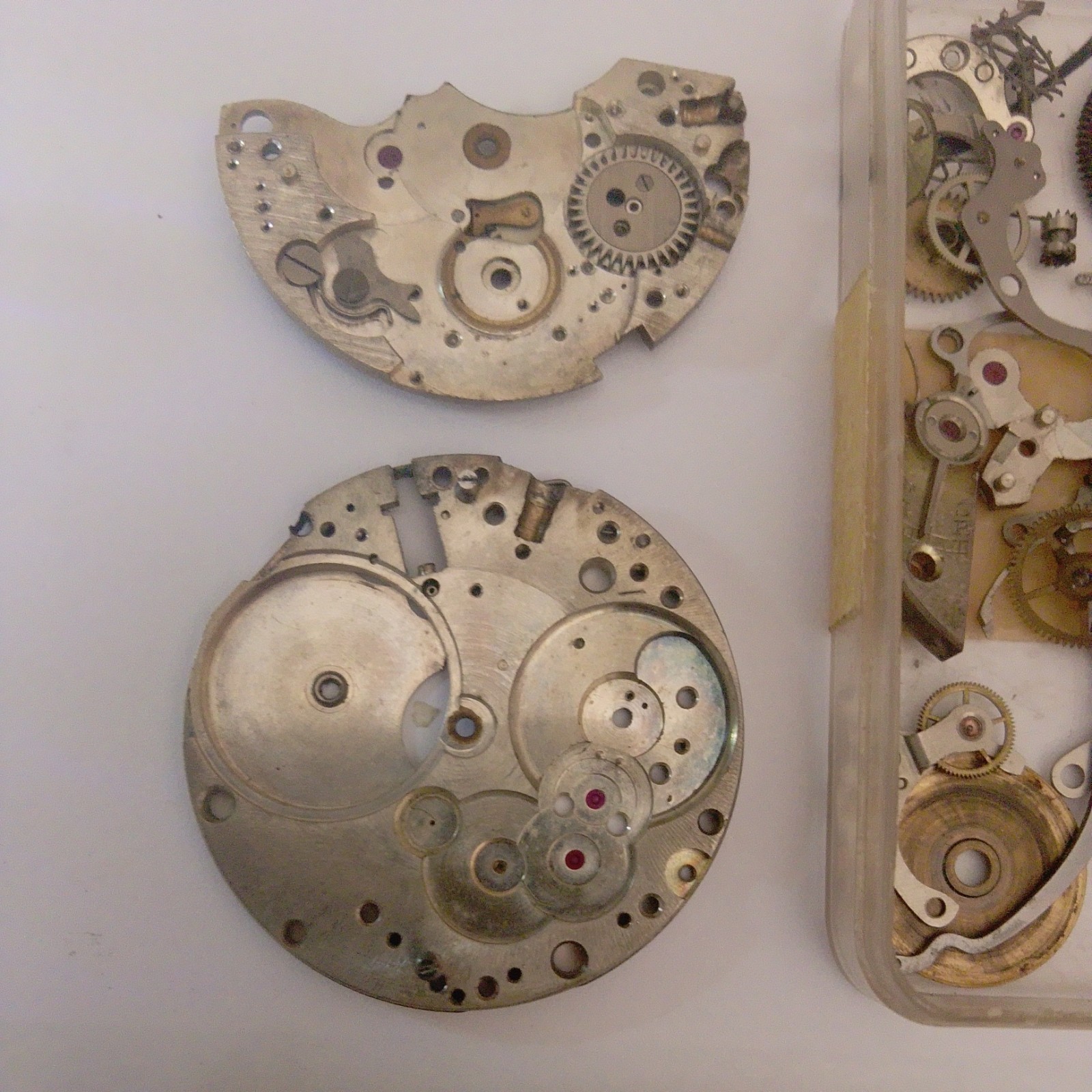 Clock mechanism disassembled