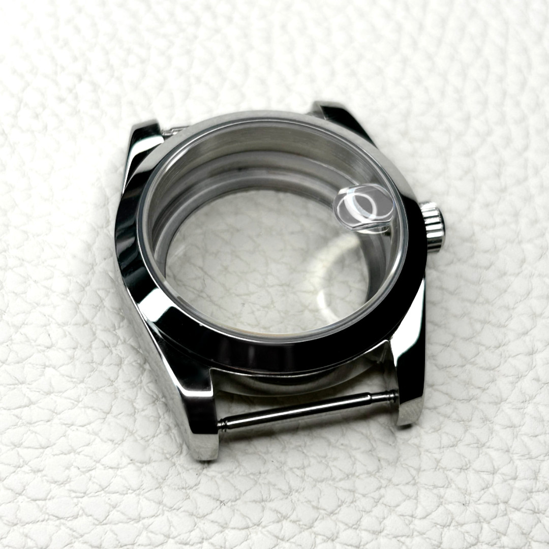Polished Silver 36MM Sapphire Glass Back 10ATM Watch Mod Case Fit NH34 NH35 NH36
