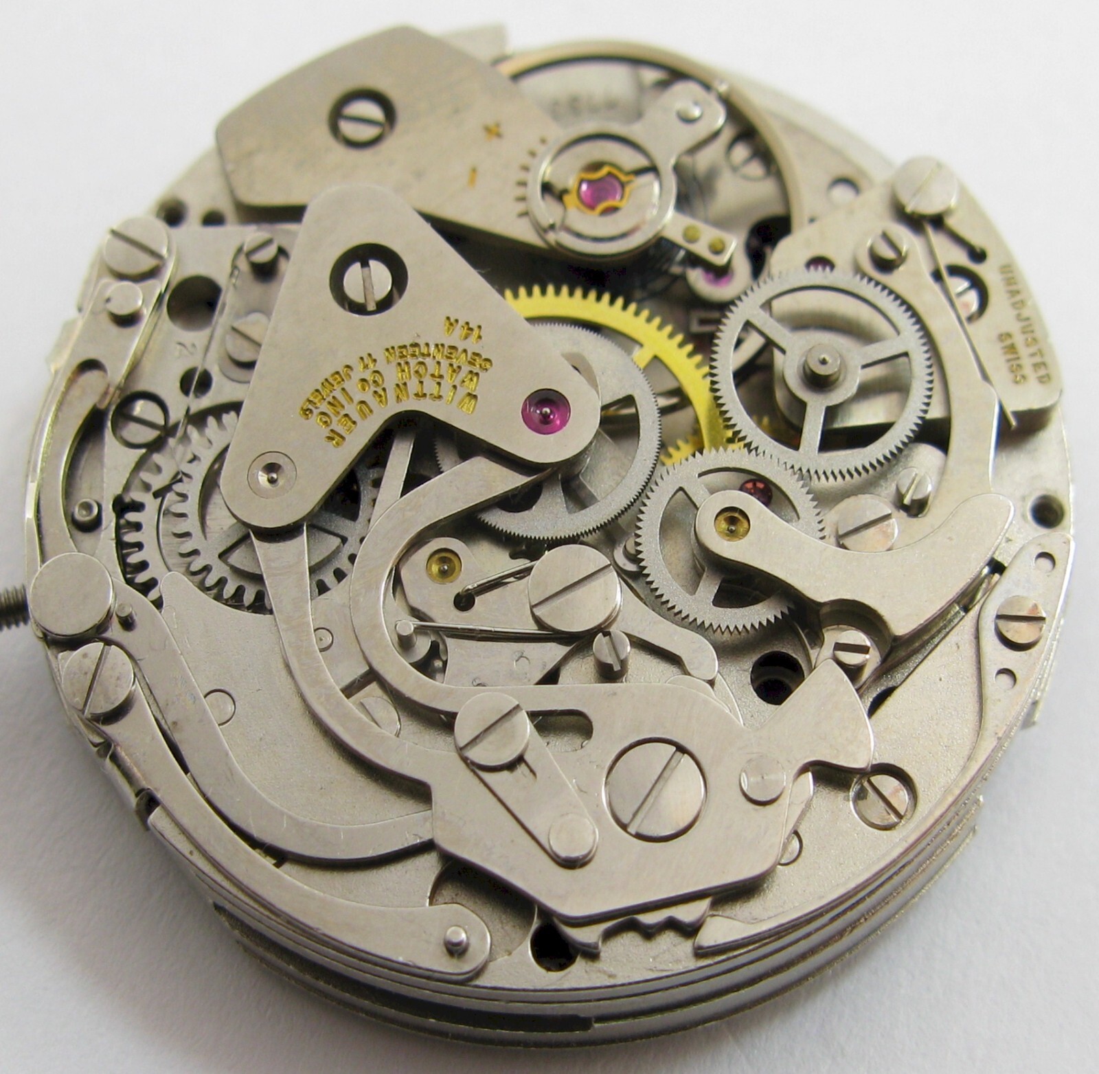 Wittnauer 14A chronograph Valjoux 7733 Watch Movement 17 jewels for parts …