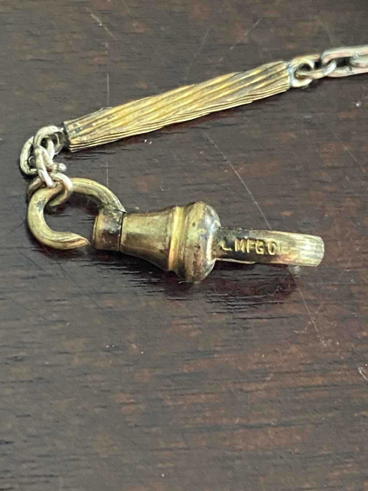 VINTAGE 13 INCH 2 TONE GOLD FILLED POCKET WATCH CHAIN, HAS SOME WEAR
