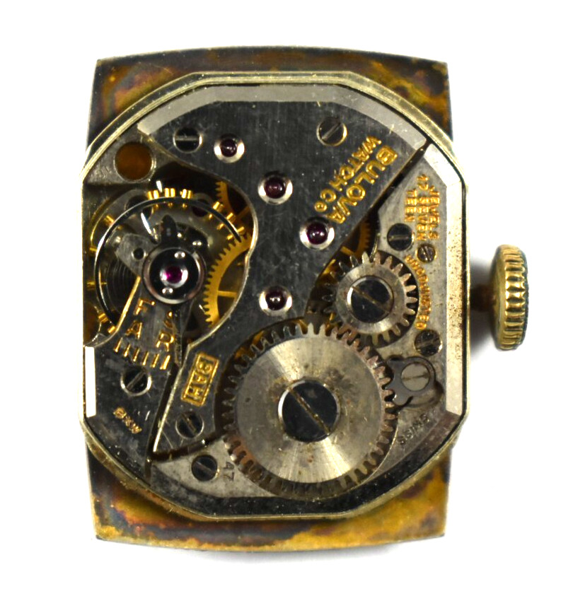 Vintage Bulova Manual Wind 17J 8AH Wrist Watch Movement lot.fg