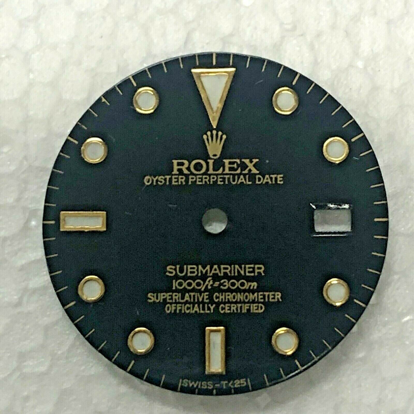Rolex Dial For Submariner Oysters Perpetual Date Black Color Yellow Prong 27.30m