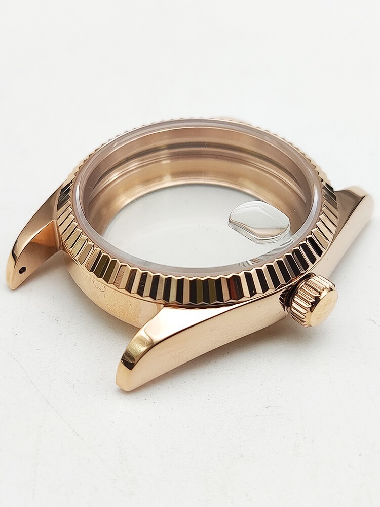 36mm Stainless Gold Watch Case Sapphire Glass For Nh35/36 Movement 28.5mm Dial