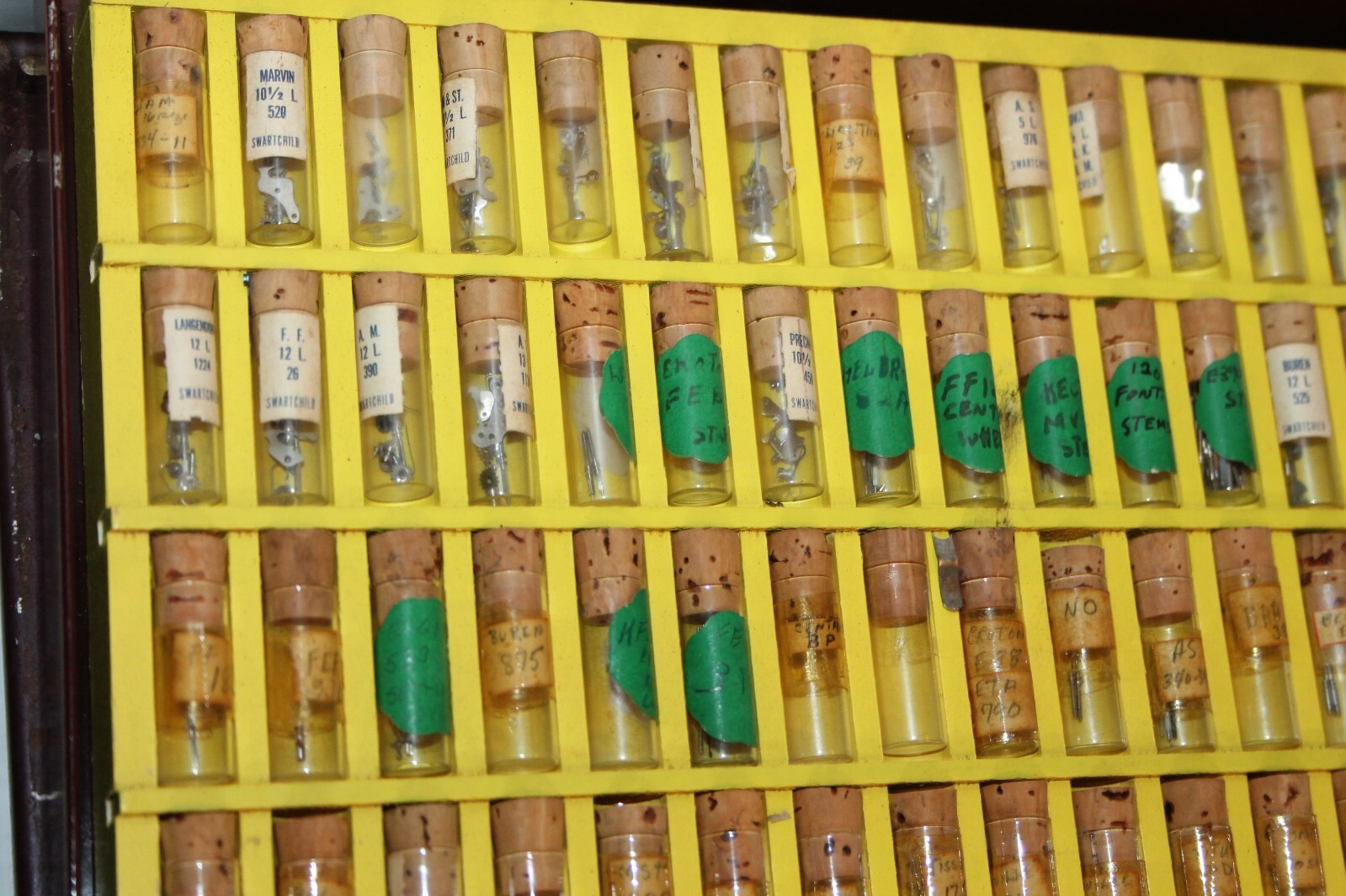 Swartchild & Co 2 Drawer Metal Cabinet w/ 217 vials Swiss Staffs & Stems