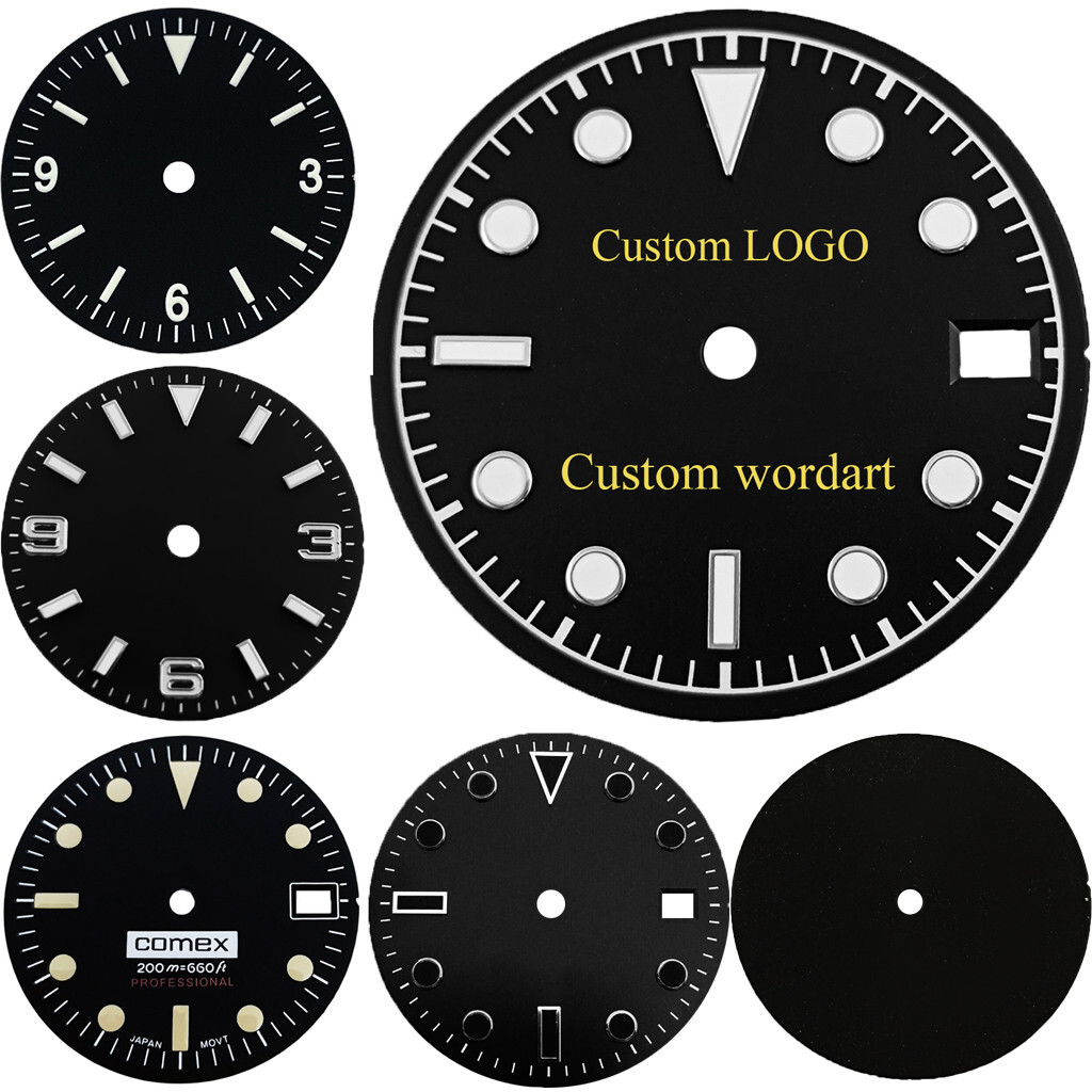 28.5mm 29mm Watch Dial Custom WordArt Logo For NH35 NH36 Automatic movement