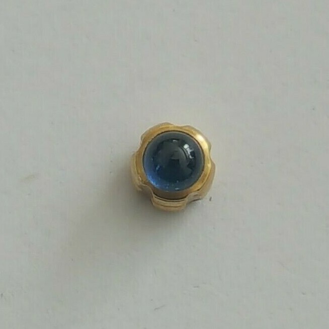 Tissot Gold Plated Crown Part Number T350-357 With Blue Cabochon Stone
