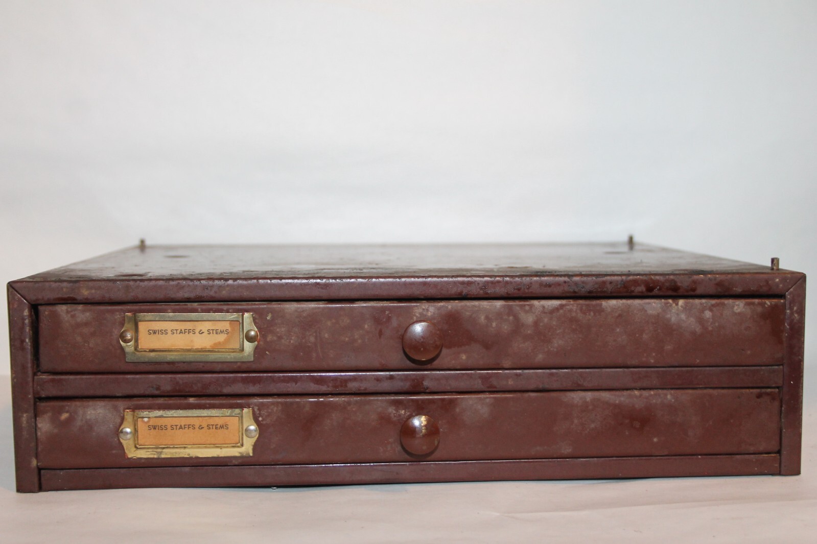 Swartchild & Co 2 Drawer Metal Cabinet w/ 217 vials Swiss Staffs & Stems