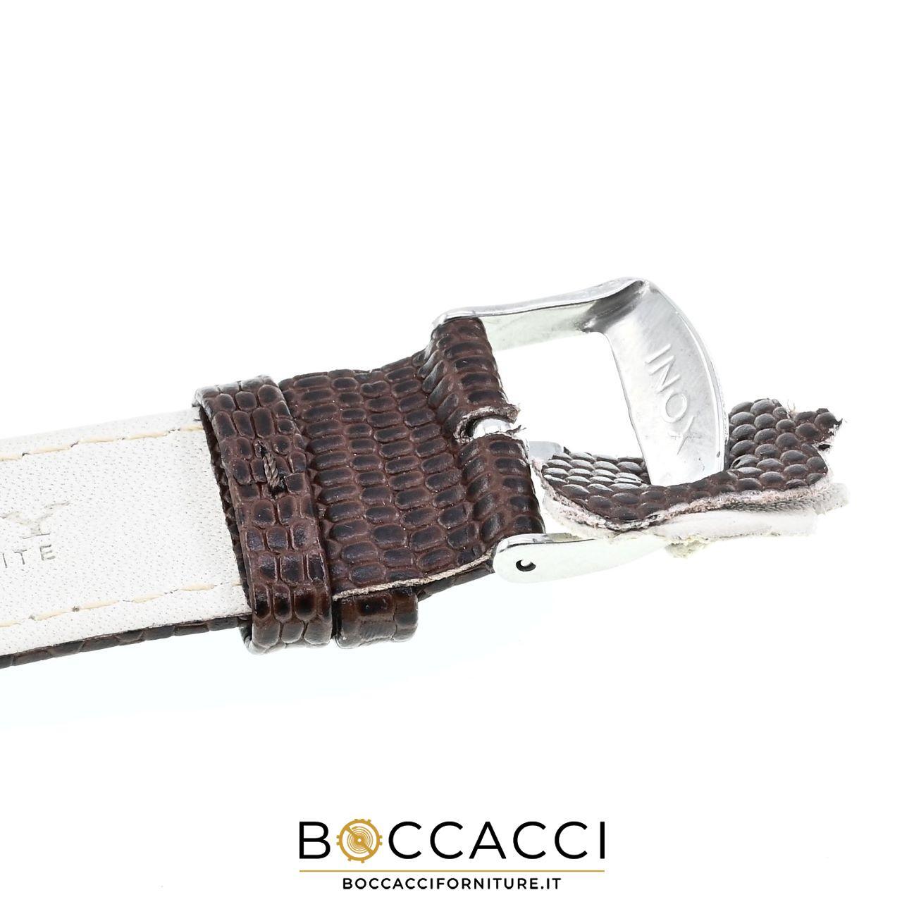 DILOY 14mm Dark Brown Leather Lizard Print Unpadded Strap (N…