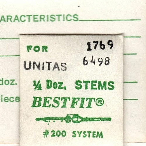 Unitas 6498 ETA 6498 Winding Stem tap 6 watch part #200/1769F (one-stem)