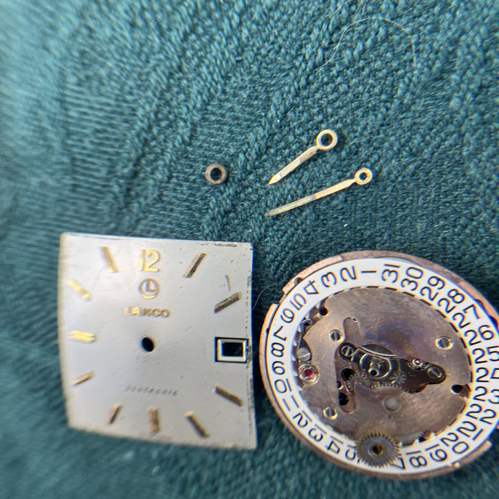 Vintage LANCO Dial and Movement Hands Not Working Used