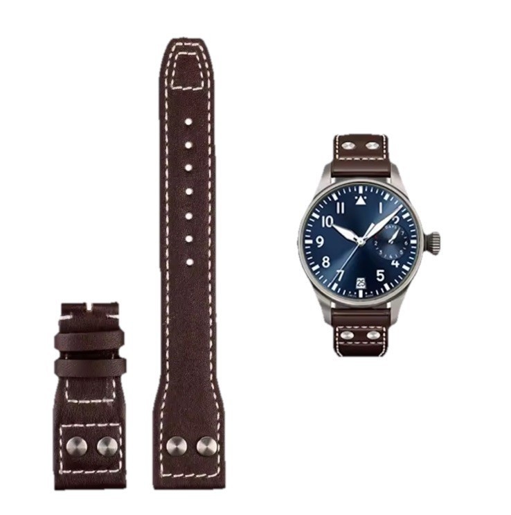 Genuine Leather Watch Strap 20mm 22mm For Big Pilot Portugieser With Buckle