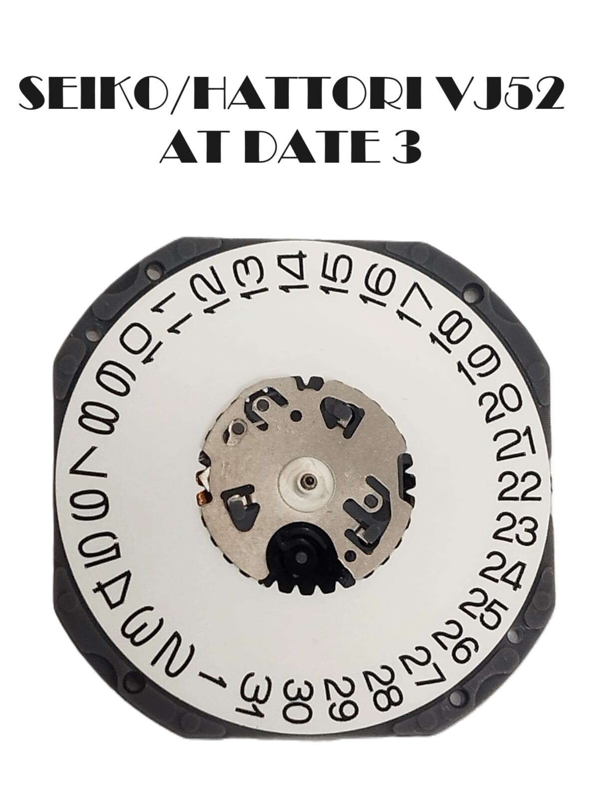 Seiko / Hattori Quartz Movement VJ52 Date At 3:00 Overall Height 4.4mm