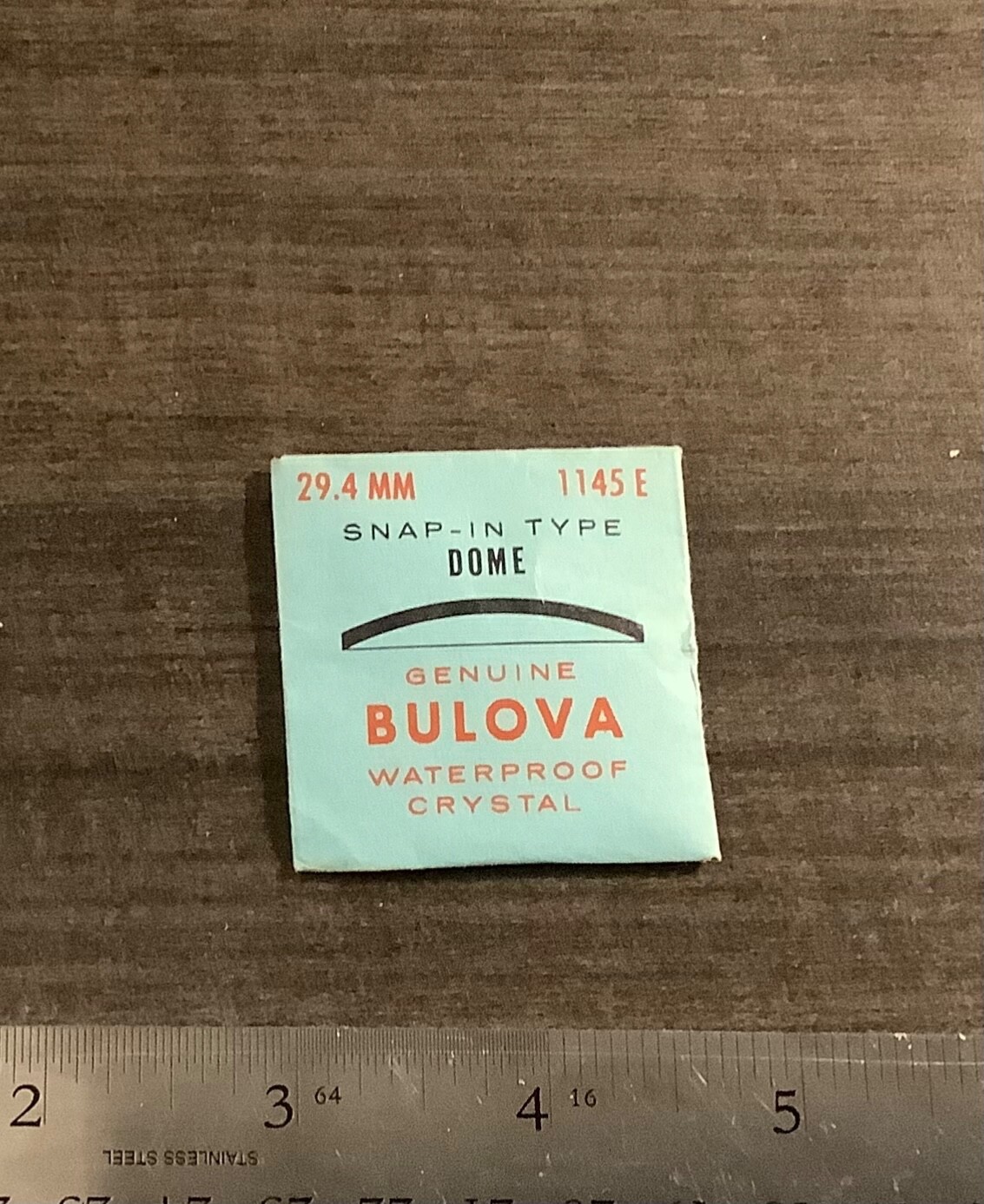 Bulova 1145 E Waterproof Crystal-29.4 MM-NEW OLD STOCK-Snap-In Type
