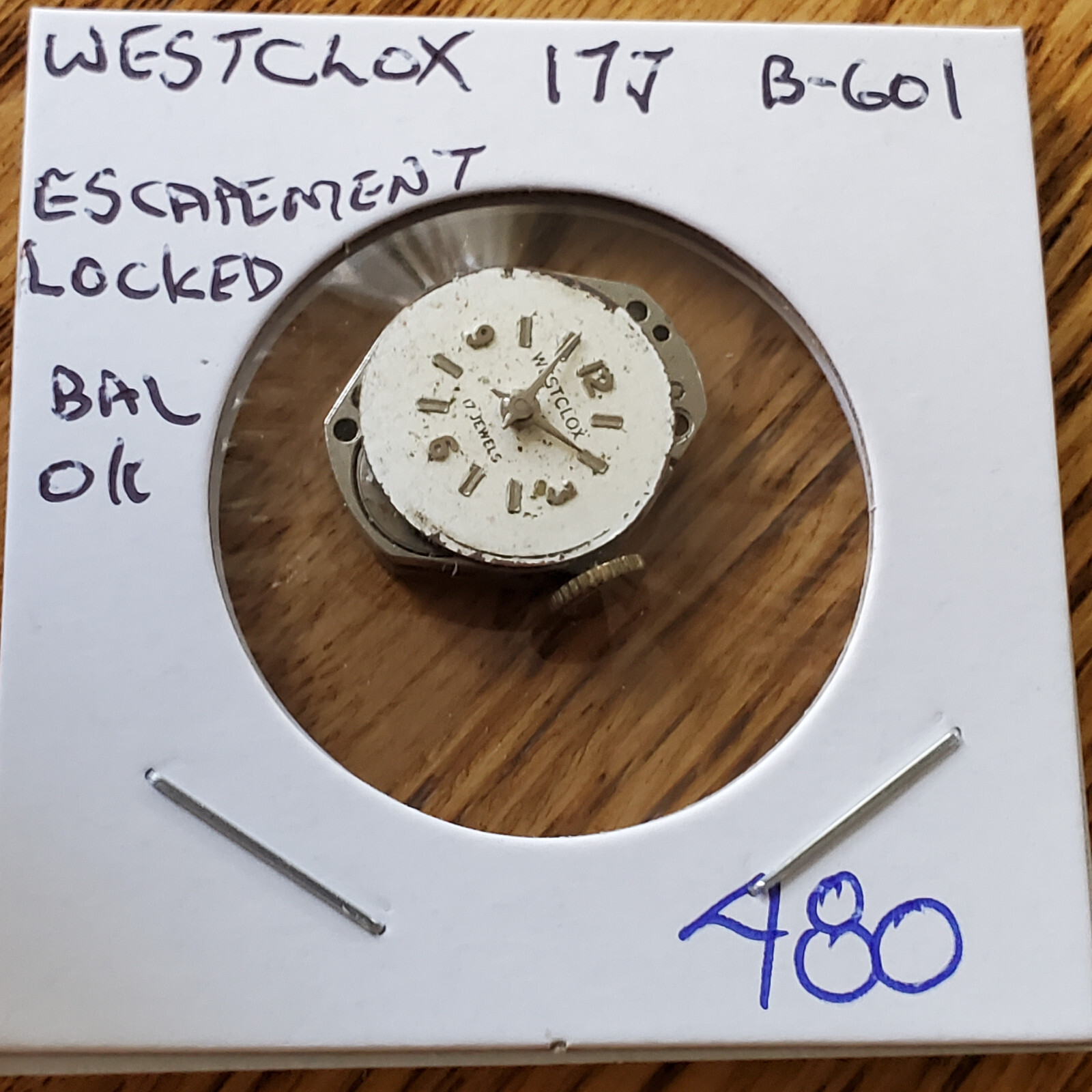 LADIES WESTCLOX WATCH MOVEMENT 17J B-601 #480