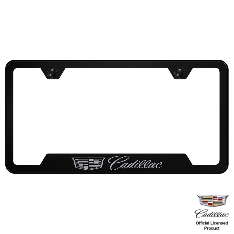 Cadillac License Plate Frame for New Logo Stainless Steel Black