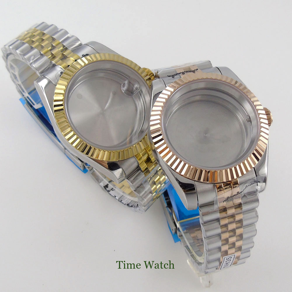 39/36mm Gold Watch Case Fit NH35 Miyota8215 DG2813 ETA2824 PT5000 Sapphire Glass