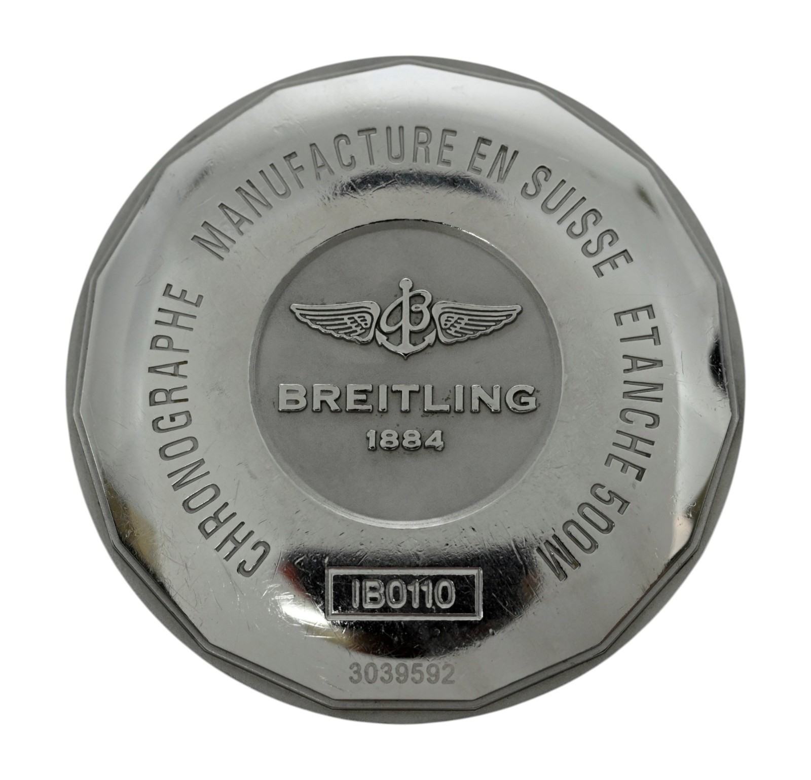 Breitling 44mm Chronomat Stainless Steel Watch Back Case for Ref: IB0110!
