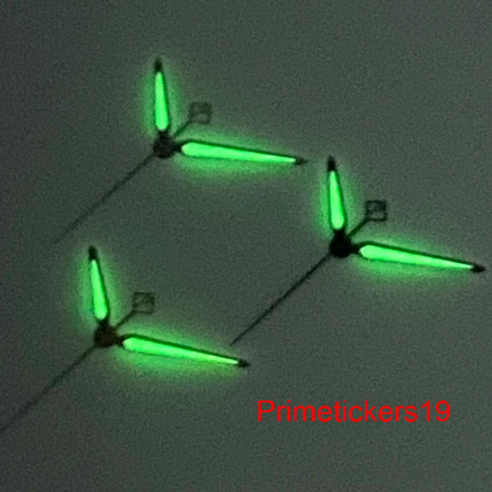 Silver Black Watch Hands Green Luminous Fit NH35 NH36 ETA2824 PT5000 Movement