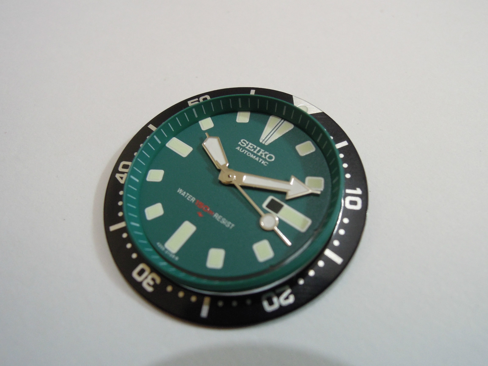 NEW GREEN DIAL,HANDS, BLACK BEZEL INSERT MEDIUM DIVERS 4205-0150/0156 WATCH
