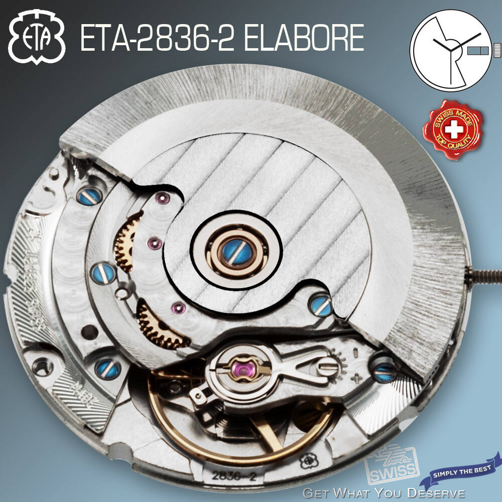 MOVEMENT AUTOMATIC ETA 2836-2, ELABORE, CDG-ROTOR + BLUE SCREWS