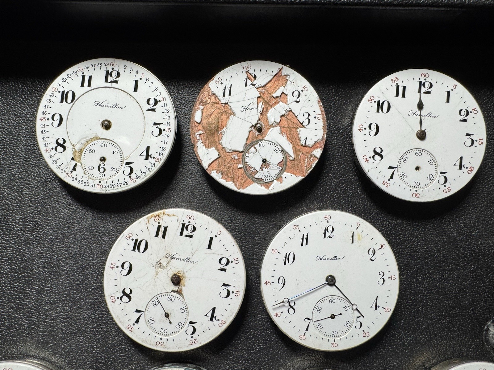 9 HAMILTON 16S 17J GRADE 974 & 975 ADJUSTED POCKET WATCH MOVEMENT LOT