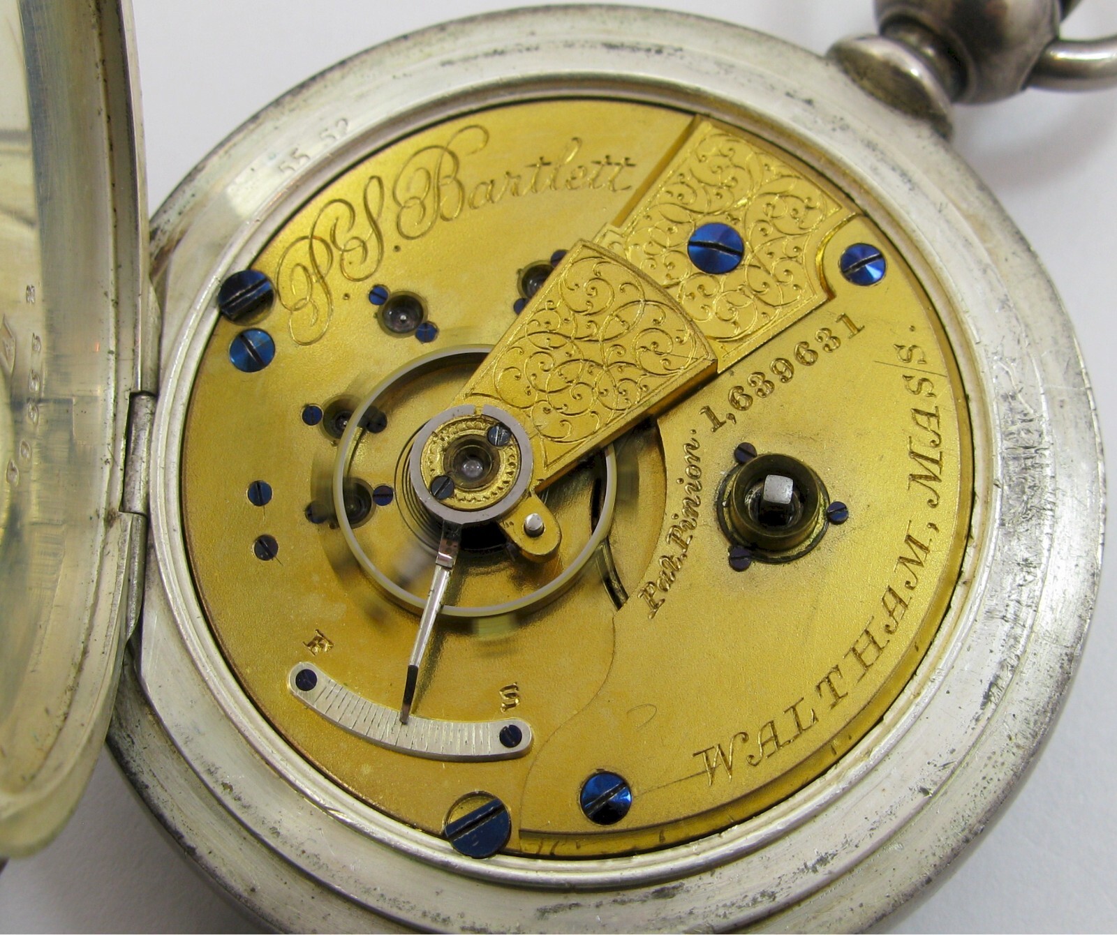 Waltham Dueber Coin silver hunting Pocket Watch 18s 1893 15j. Bartlet #1,639,631