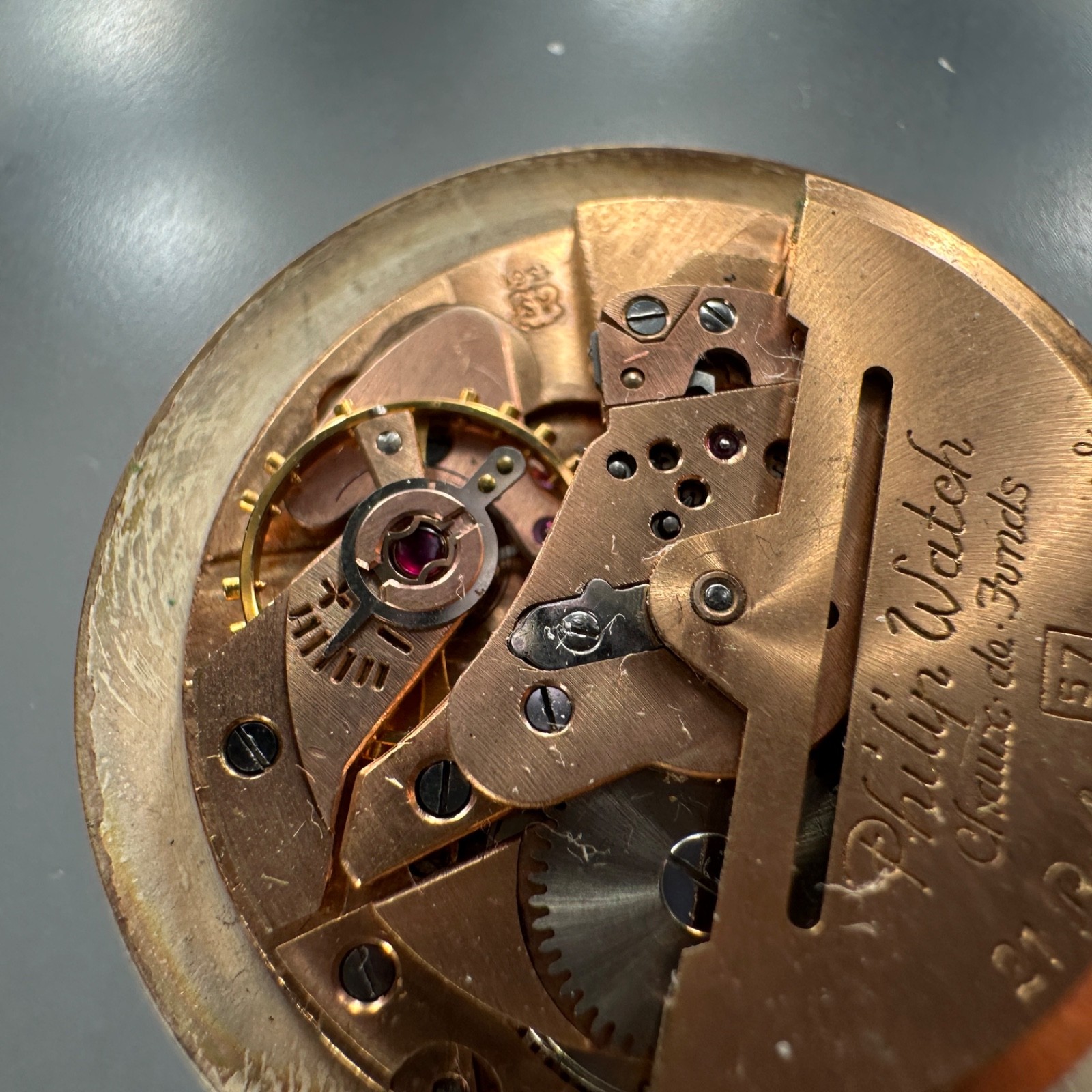 Philip Watch 57 Automatic 21 Ruby 26mm Dial and Hands Movement
