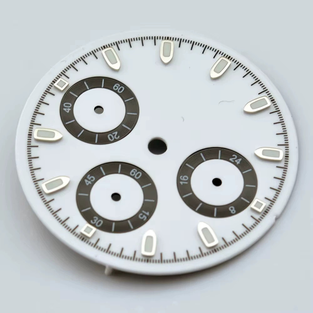 29.8mm Multifunctional Watch Dial Blue Lume For VK63 Movement Parts No Logo