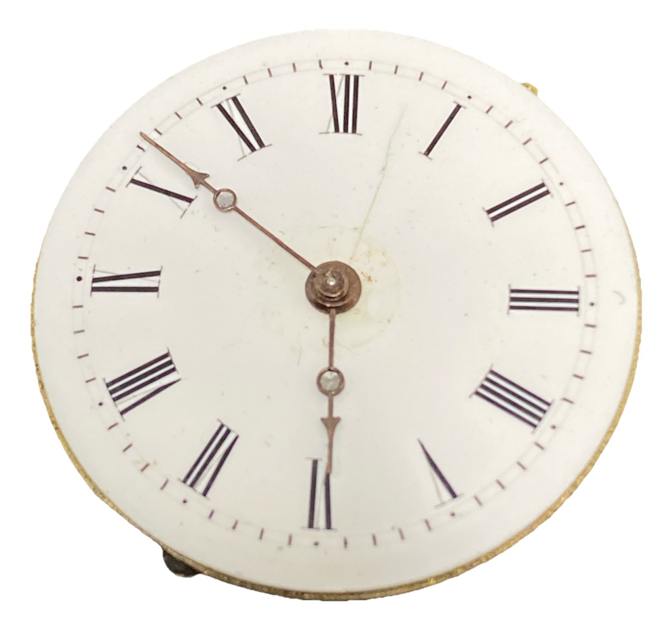 Swiss Pocket Watch Movement Size 0s Crystal Hands Openface Cylinder Parts F8527