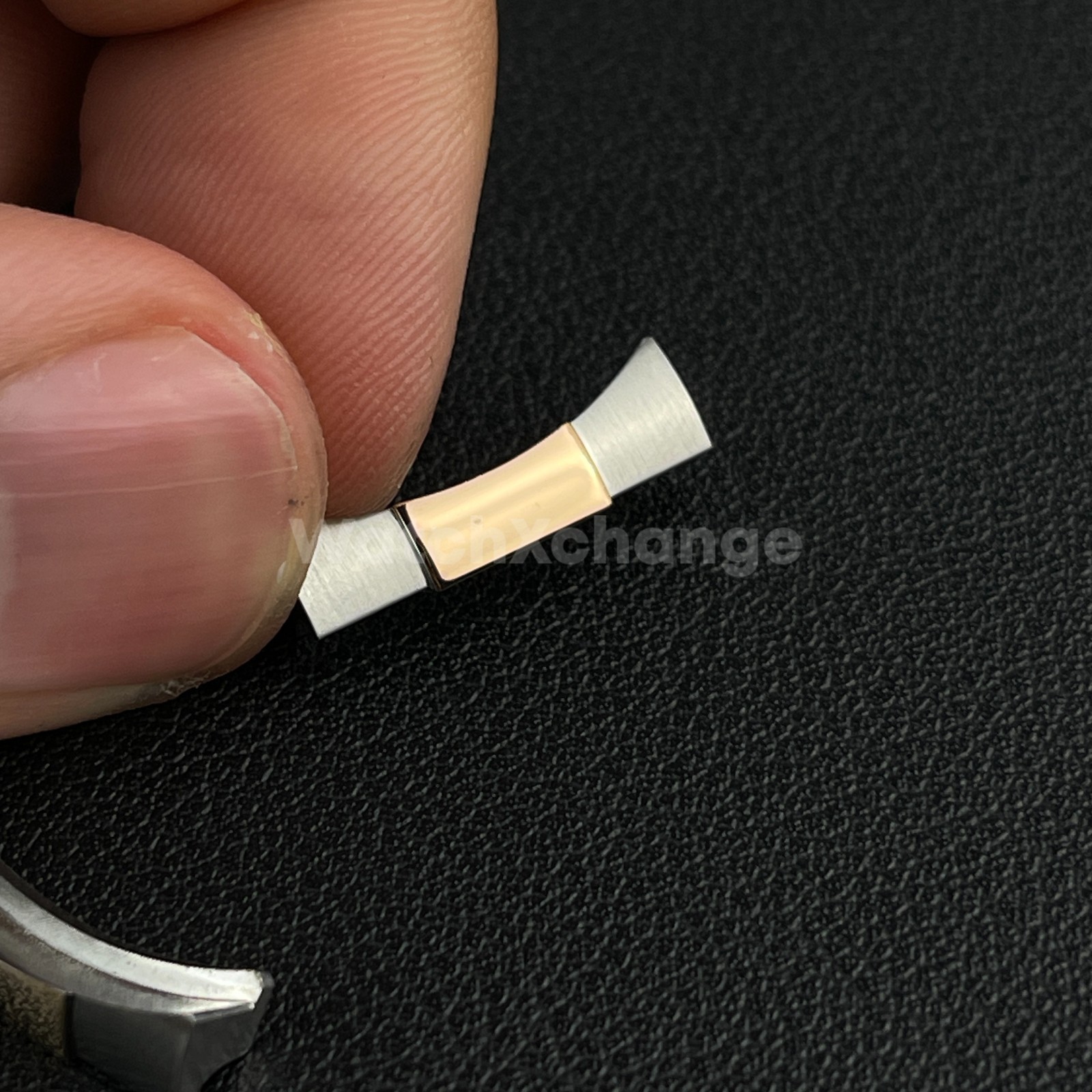 DEFECTIVE Silver & Rose Gold 20mm Curved End Links Watch Band Strap Two Tone