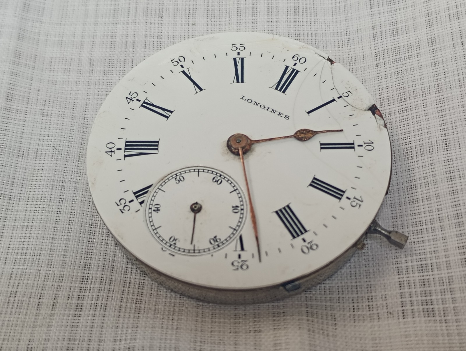 ANTIQUE LONGINES CAL. 18.50 POCKET WATCH MOVEMENT FOR REPAIR / PARTS