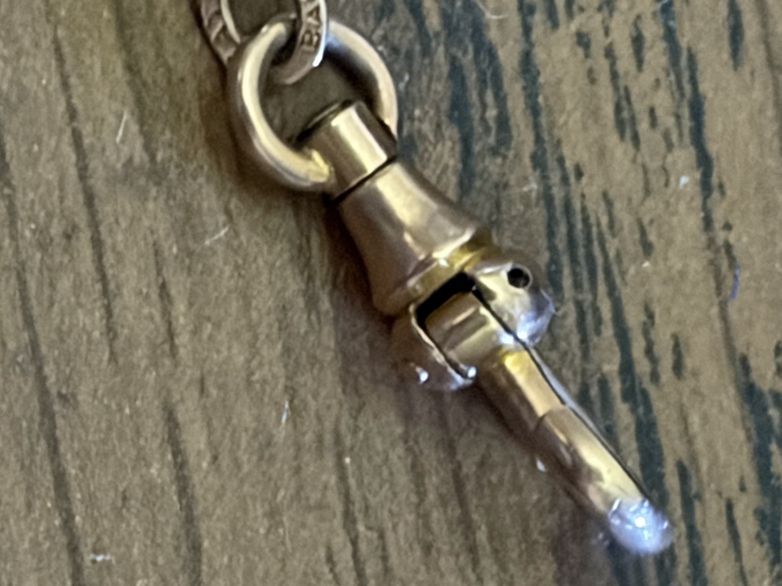 Vintage Bates & Bacon Gold Tone (Gold Filled?) Pocket Watch Chain Signed 13”
