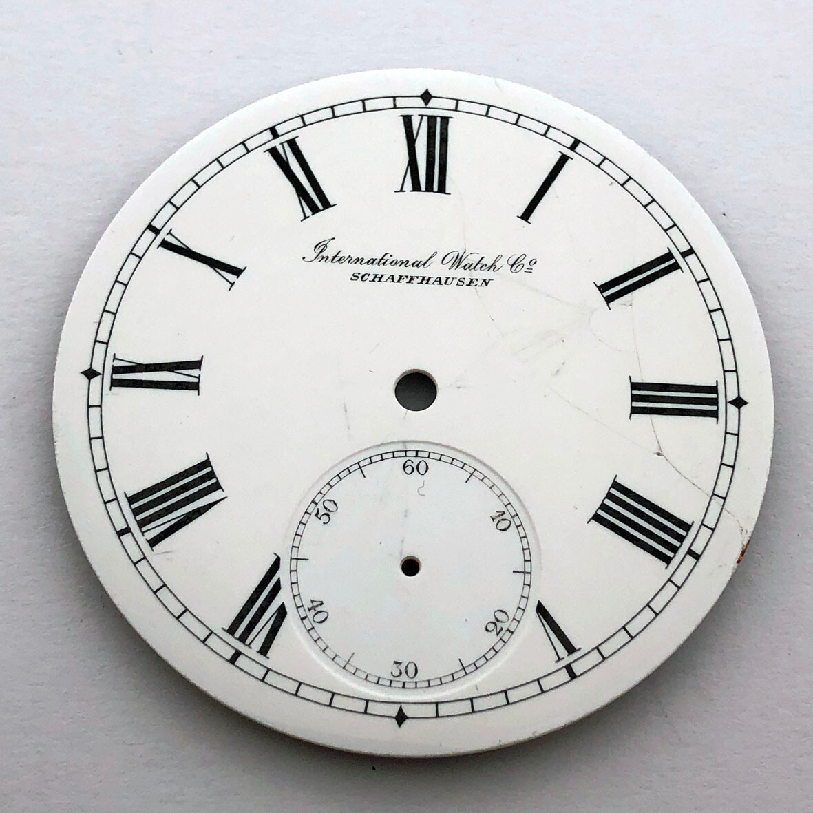 Rare Swiss ANTIQUE Original Enamel DIAL International Watch Co Schaffhausen IWC
