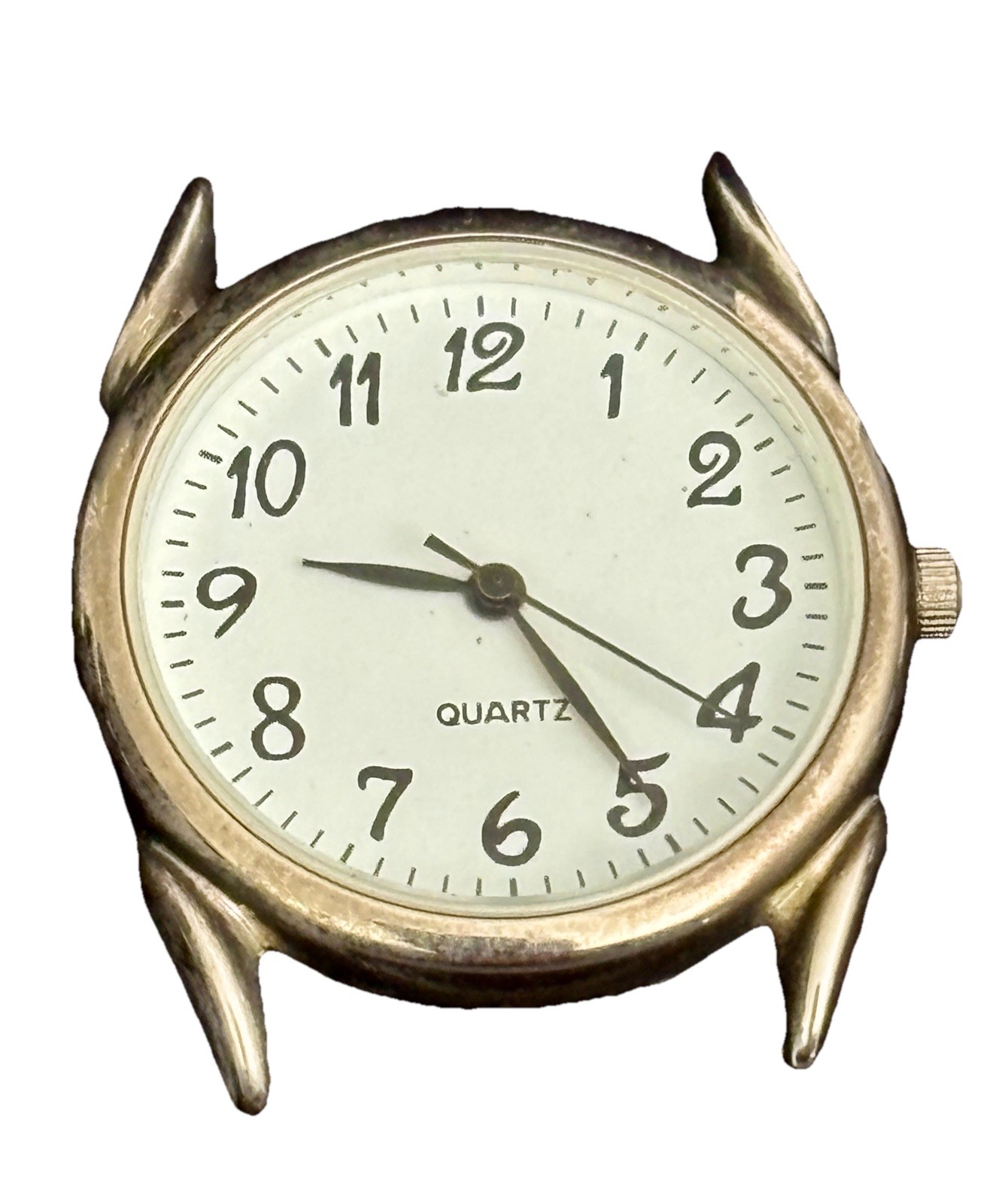 Watch Head Silver Tone Quartz Japan Movement Stainless Back Parts Or Repair Only