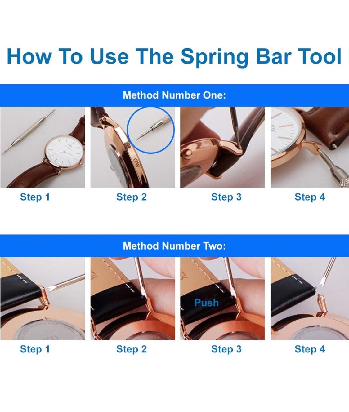 SPRING BAR PIN REMOVER FOR ROLEX 116610 WATCH BAND SMALL OPENING LUG AREA TOOL