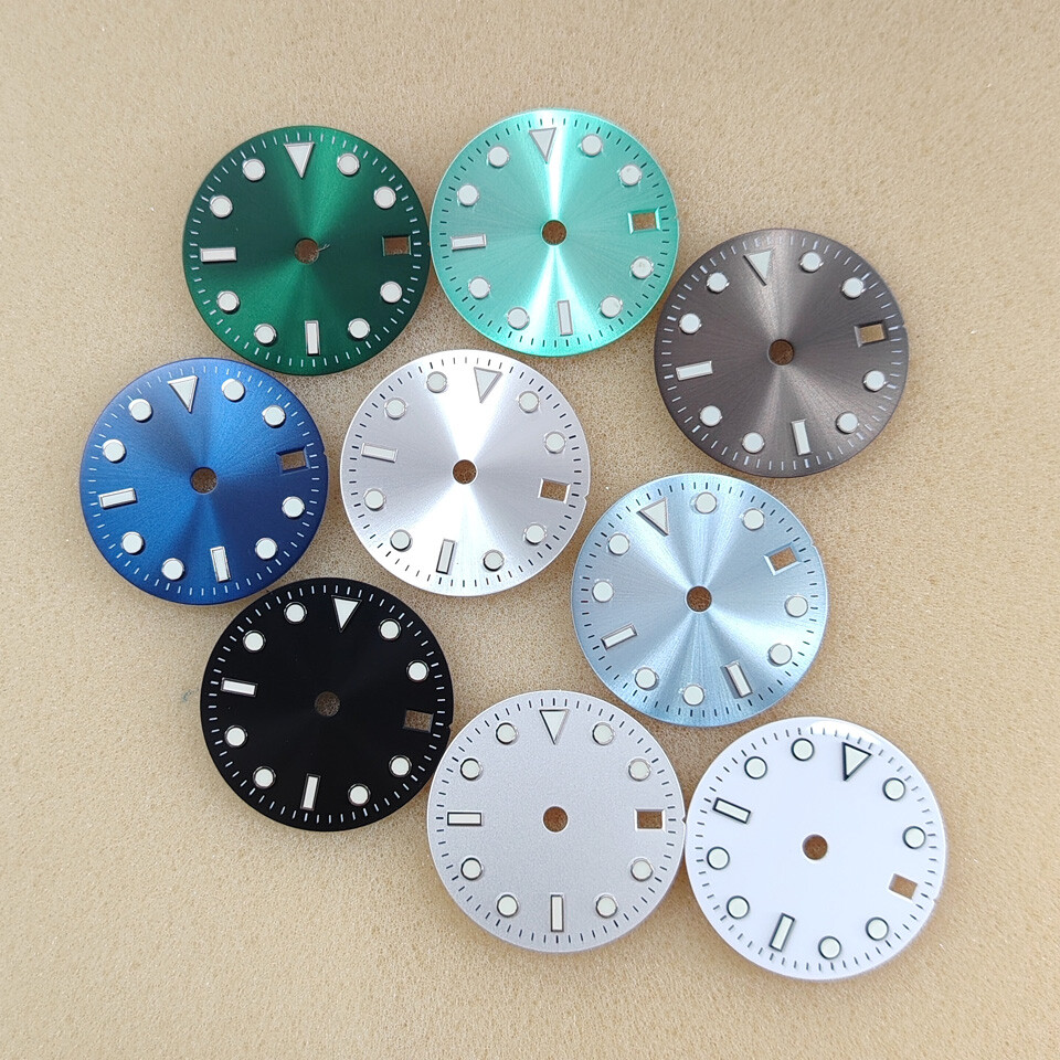 29MM Sunburst Dial No Logo GMT Dial Green Luminefor Japan NH34 Movement