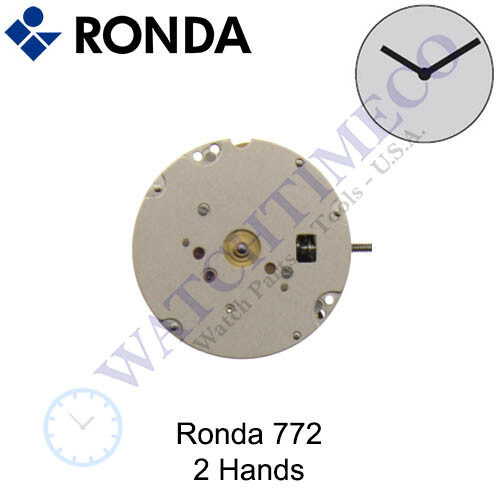 Genuine Ronda 772 Watch Movement Swiss Parts 2 Hands