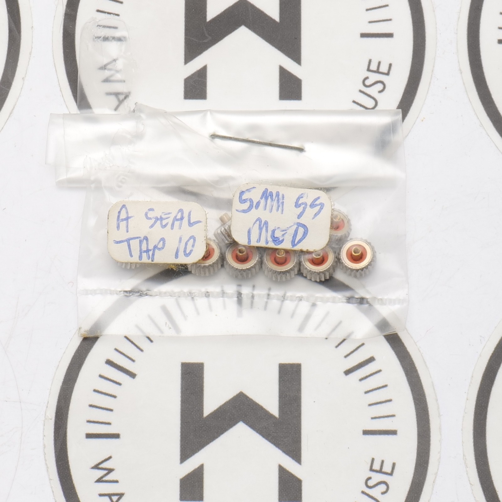 NOS Watch Crown Lot 11 SS Silver Tone 5.0mm Tap 10 Medium Post O Ring (G3D15)