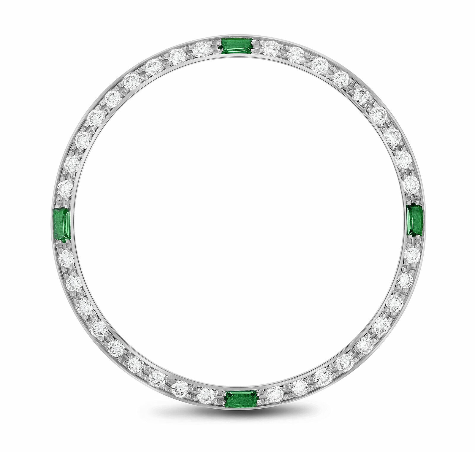 MEN 1CT NATURAL DIAMOND BEZEL 18KW FOR ROLEX FULL SIZE DATEJUST WITH EMERALDS