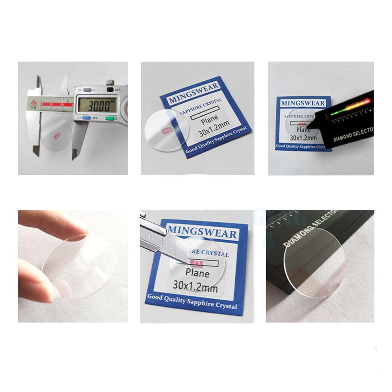 Replacement 28-36.5mm DIA 1.5mm Thickness Flat Sapphire Watch Glass Crystal