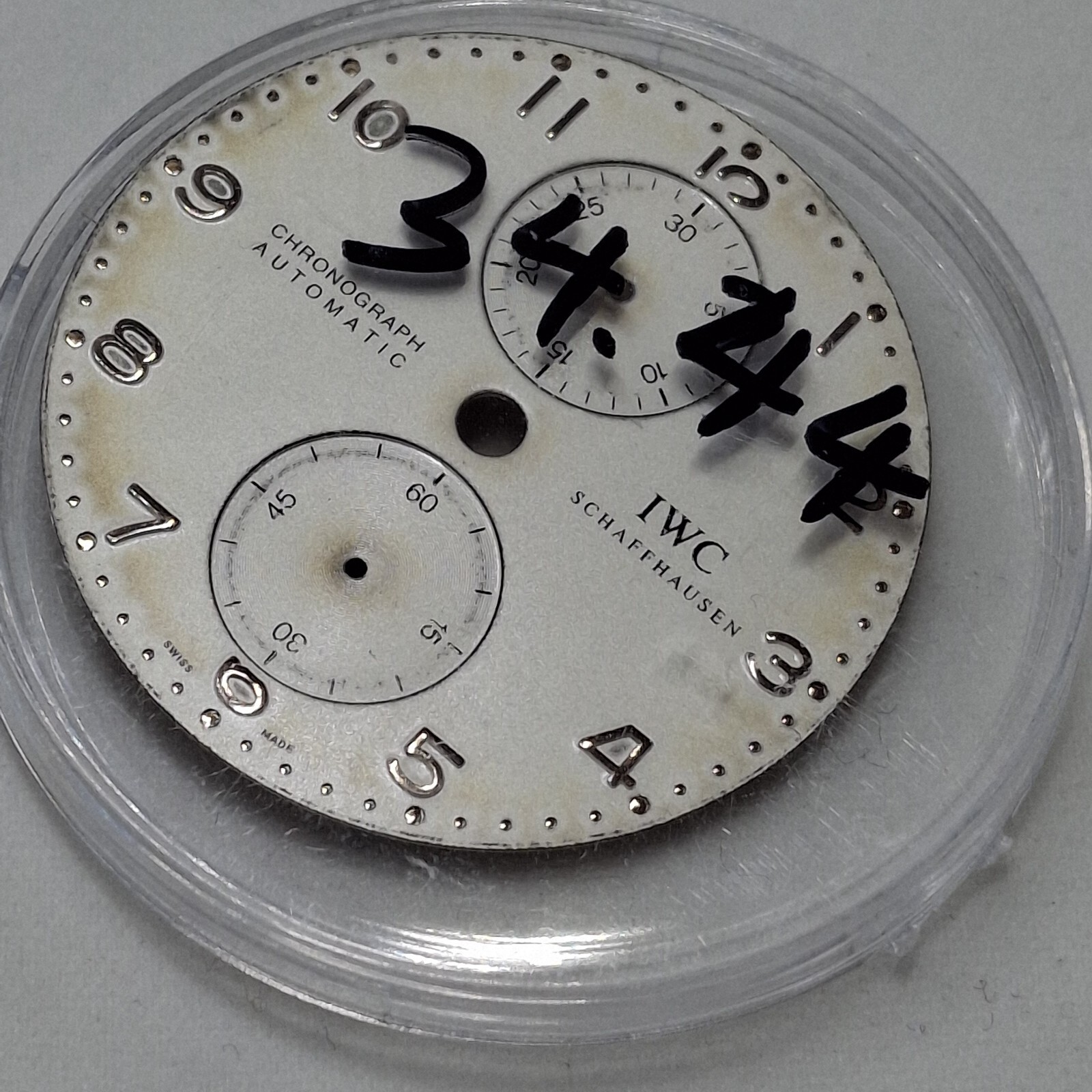 IWC International Watch Co Chronograph vintage dial 34mm PARTS Part Swiss #x6