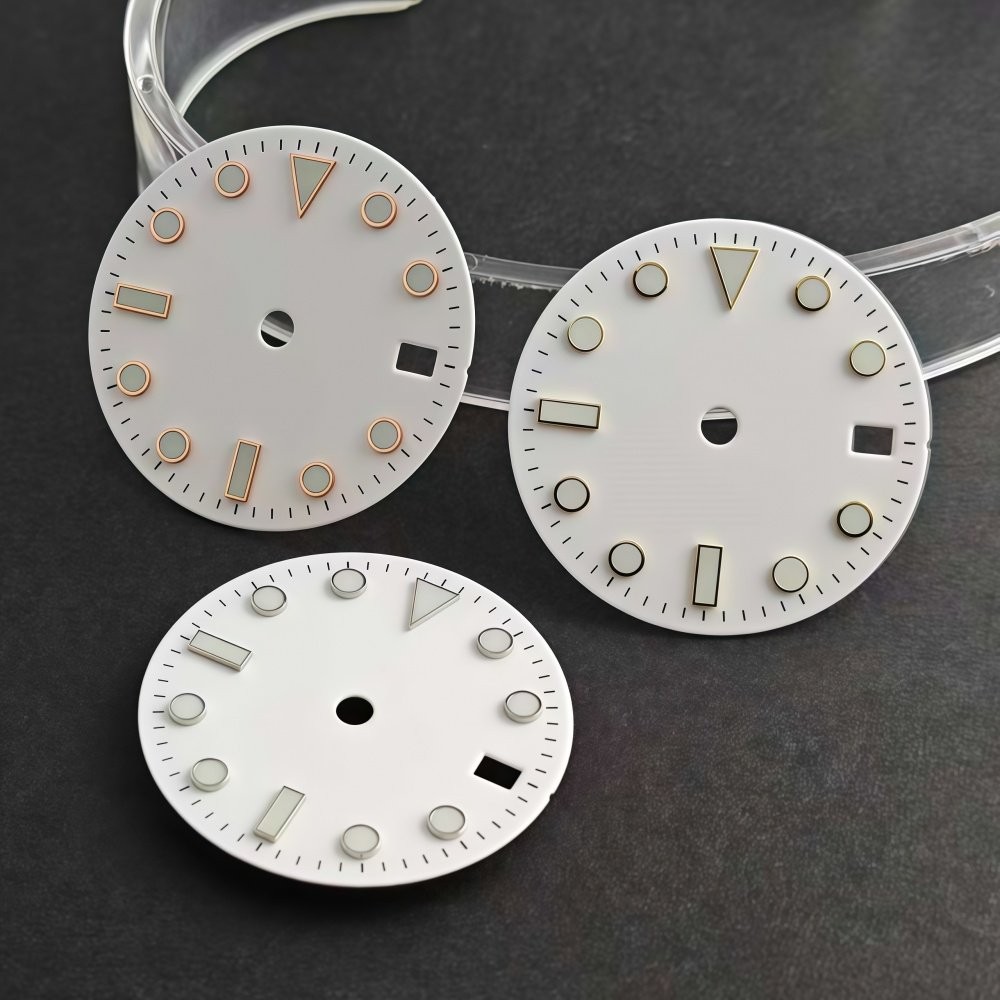 28.5mm No Logo Watch Dial Ice Blue Lume for Nh34 Nh35 Movement Watch Accessories