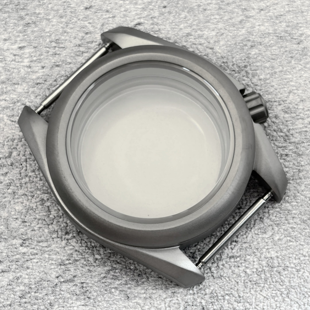Ti-2 Titanium Sandblast Field Watch Case for NH35 NH36 Anti-Allergy 3.8 Crown