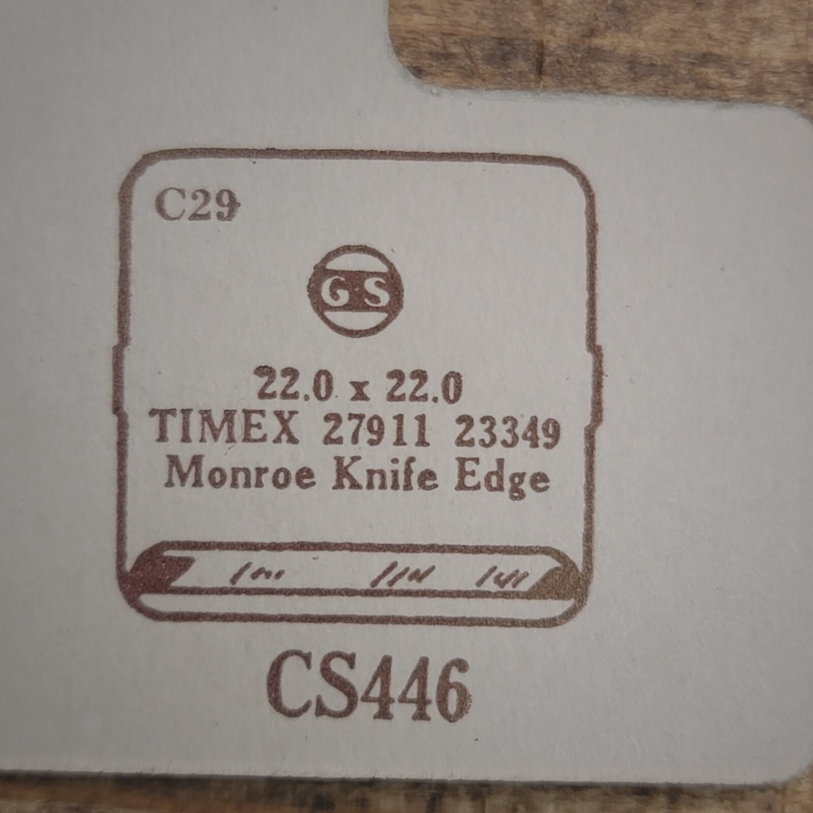 Vtg Watch Crystal C29 G-S 22.0 x 22.0 TIMEX 27911 23349 Monroe Knife Edge -NOS-