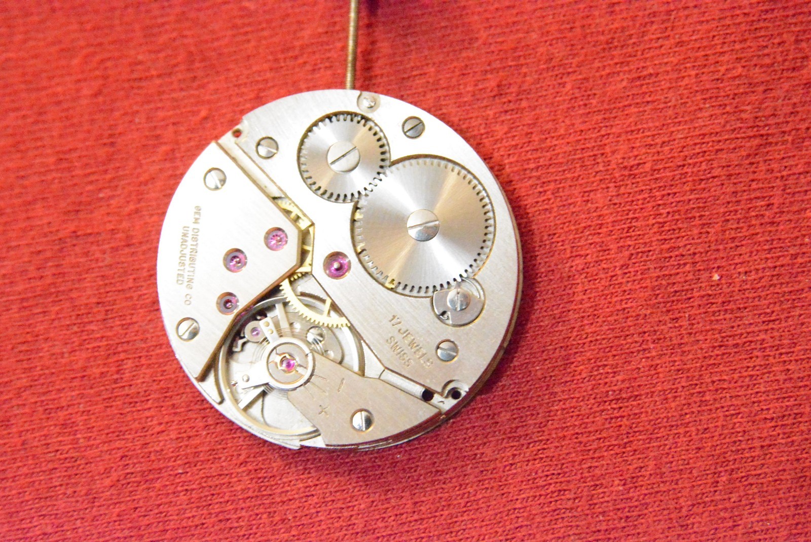 Original UNITAS 6498 17 jewels Swiss watch movement Incabloc brushed chrome